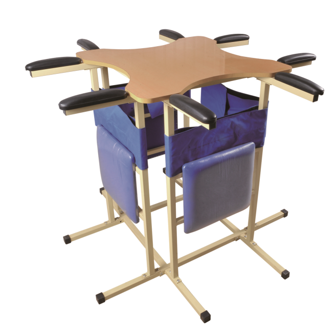 Four-person-rehabilitation-standing-frame