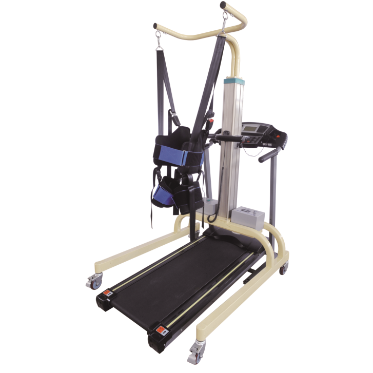Unweighting gait training system with treadmill